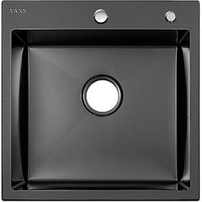 Кухонная мойка "VANS" 500*500*220 мм Black