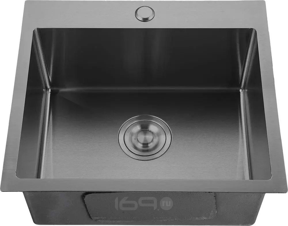 Мойка GRANFEST METAL нержавеющая сталь AISI 304 PVD графит 1 чаша 500*450*215 мм