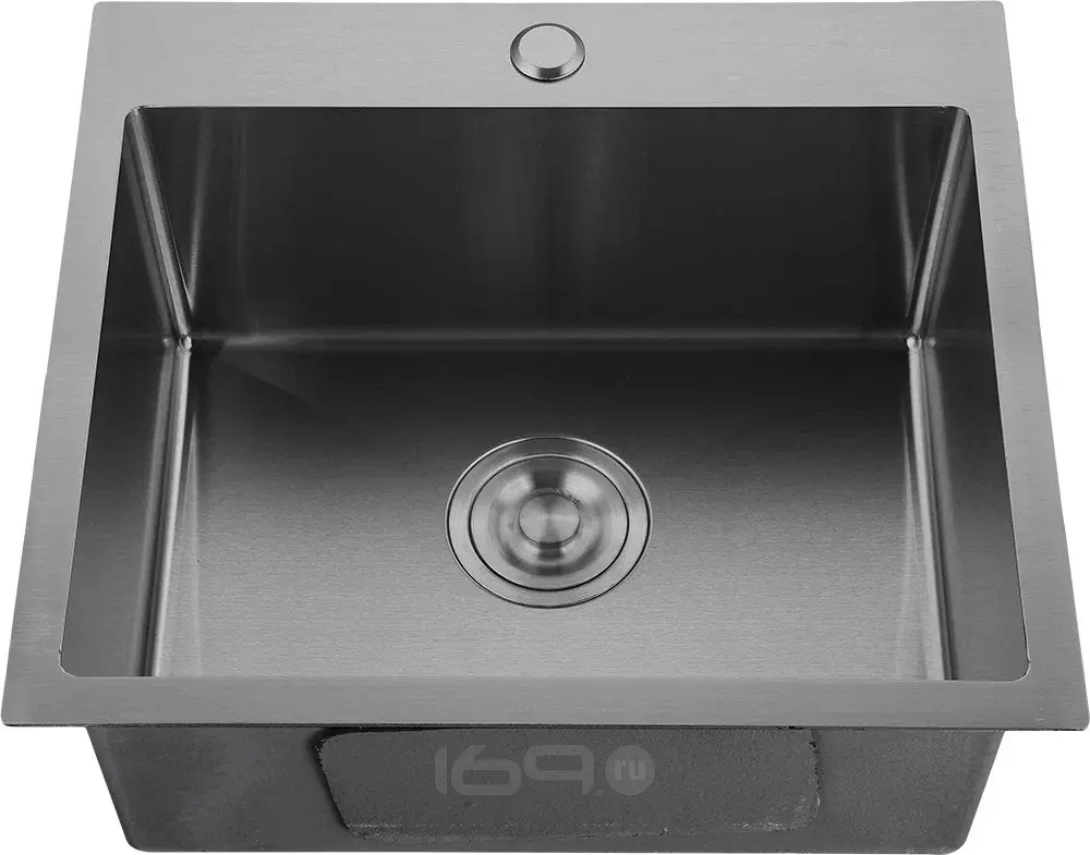 Мойка GRANFEST METAL нержавеющая сталь AISI 304 PVD графит 1 чаша 500*500*215 мм