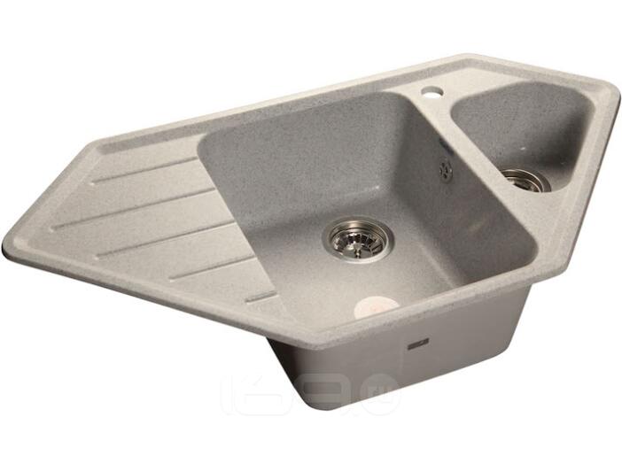 Мойка GRANFEST Мрамор угловая GF-C950E (930х485 мм) серый