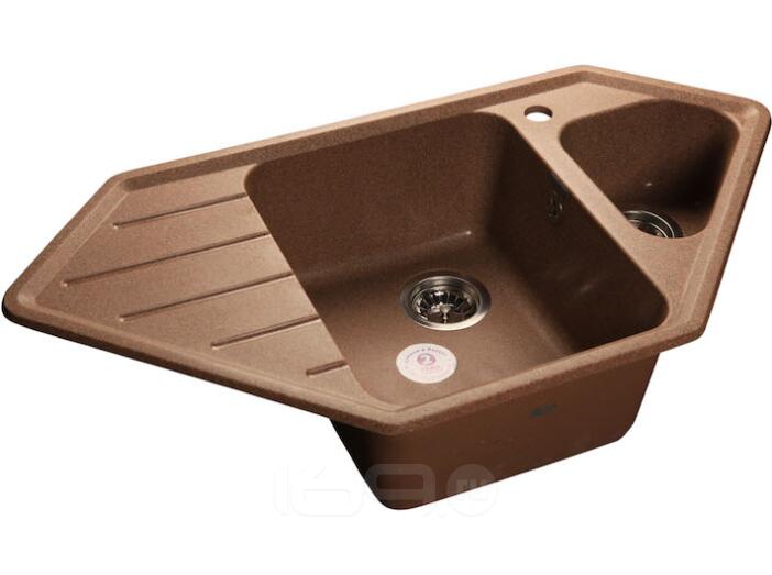 Мойка GRANFEST Мрамор угловая GF-C950E (930х485 мм) терракот