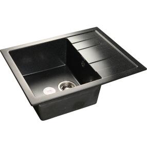Мойка GranFest Quadro 650L 1 чаша с крылом 650*500мм черный
