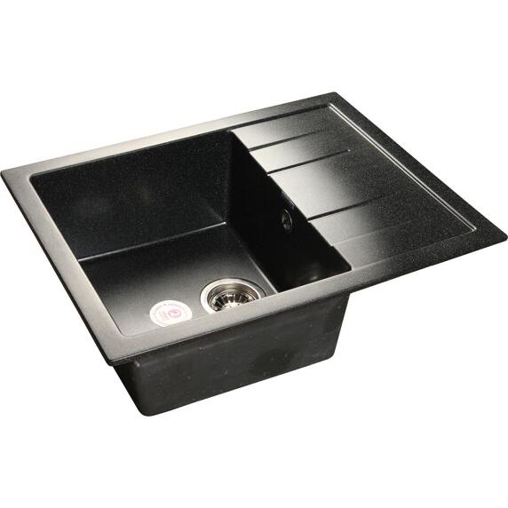 Мойка GranFest Quadro 650L 1 чаша с крылом 650*500мм черный