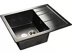 Мойка GranFest Quadro 650L 1 чаша с крылом 650*500мм черный