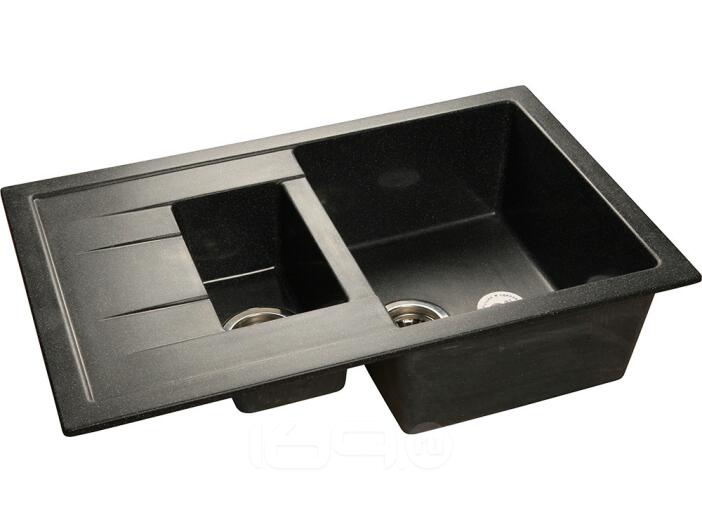 Мойка GranFest Quadro 775KL 1,5 чаши с крылом 765*495мм черный