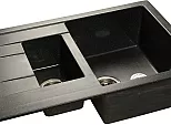 Мойка GranFest Quadro 775KL 1,5 чаши с крылом 765*495мм черный