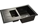Мойка GranFest Quadro 775KL 1,5 чаши с крылом 765*495мм черный