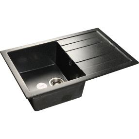 Мойка GranFest Quadro 780L 1 чаша с крылом 770*495мм черный