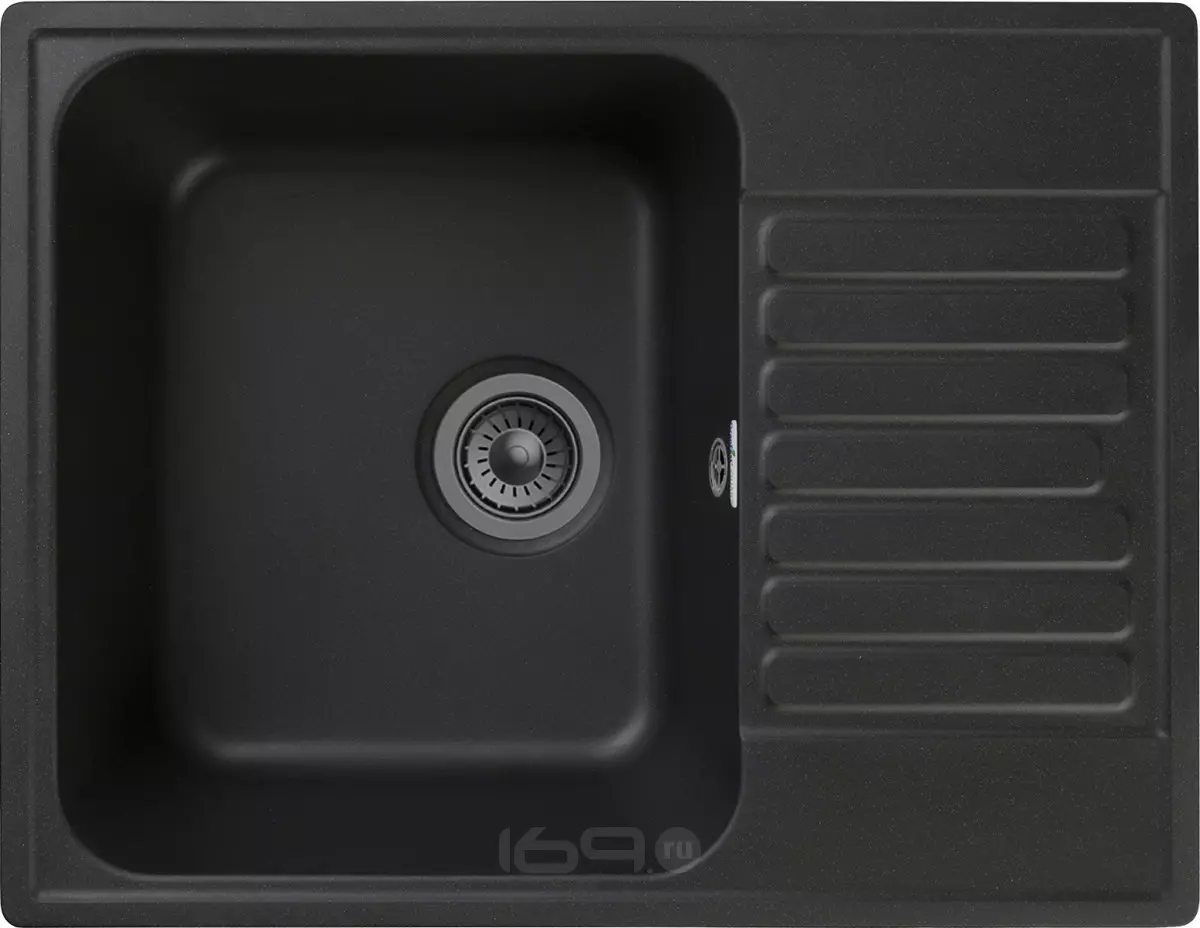 Мойка GranFest Quarz 13 1 чаша с крылом 620*480 черный