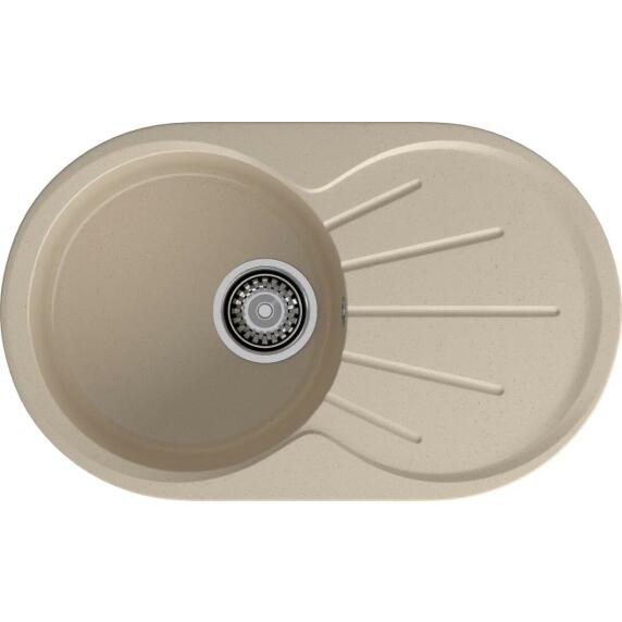 Мойка GRANFEST RONDO 750L 1 чаша с крылом 750*460 кашемир