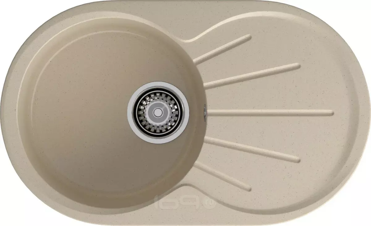 Мойка GRANFEST RONDO 750L 1 чаша с крылом 750*460 кашемир