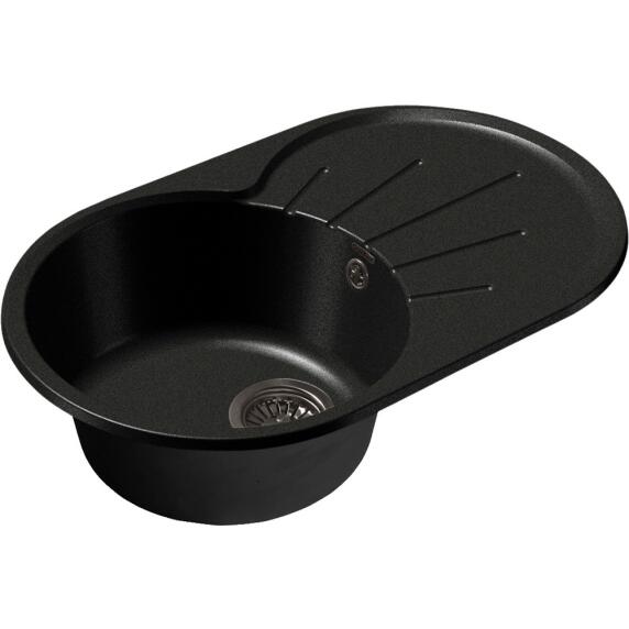 Мойка GranFest Rondo 750L 1 чаша с крылом 750*460мм черный