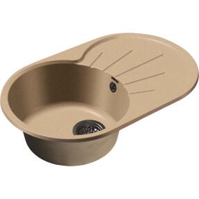 Мойка GranFest Rondo 750L 1 чаша с крылом 750*460мм песочный