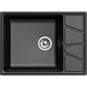 Мойка GranFest Vertex 680L 1 чаша с крылом 660*500мм черный