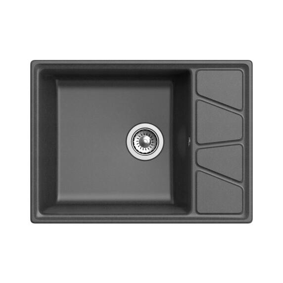 Мойка GranFest Vertex 680L 1 чаша с крылом 660*500мм графит
