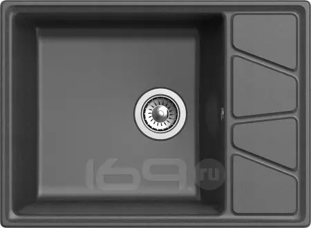 Мойка GranFest Vertex 680L 1 чаша с крылом 660*500мм графит