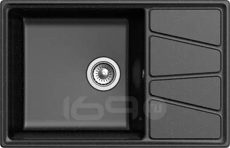 Мойка GranFest Vertex780L 1 чаша с крылом 780*500мм черный