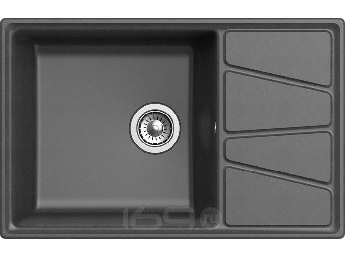 Мойка GranFest Vertex780L 1 чаша с крылом 780*500мм графит