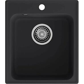 Мойка кварцевая ЭкоМ 4248 1-чаша 420*480мм черный