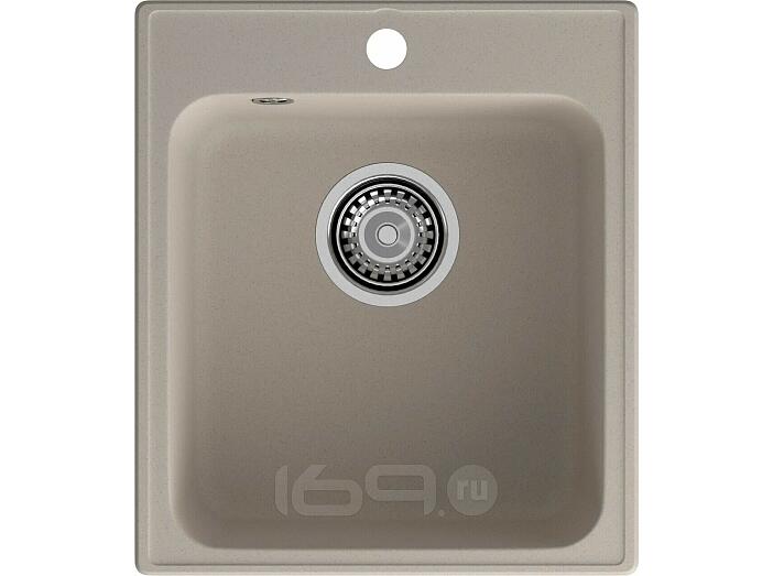 Мойка кварцевая ЭкоМ 4248 1-чаша 420*480мм песочный