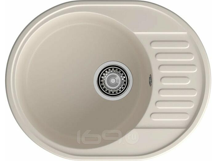 Мойка кварцевая ЭкоМ 6148 1-чаша+крыло 620*480мм белый