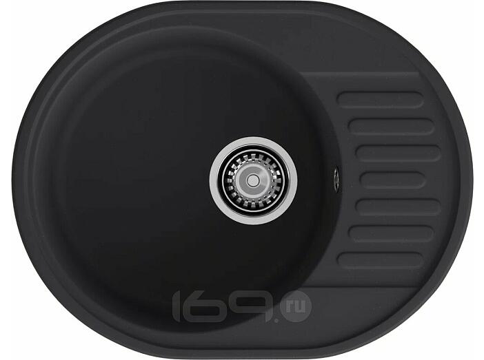 Мойка кварцевая ЭкоМ 6148 1-чаша+крыло 620*480мм черный
