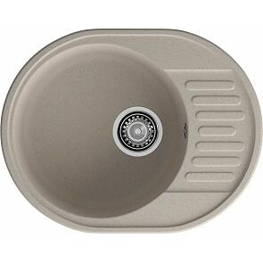 Мойка кварцевая ЭкоМ 6148 1-чаша+крыло 620*480мм песочный