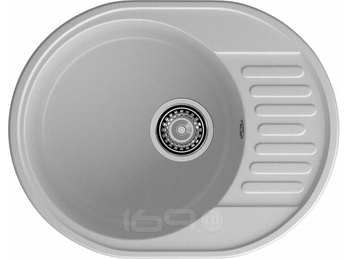 Мойка кварцевая ЭкоМ 6148 1-чаша+крыло 620*480мм серый