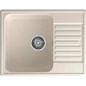 Мойка кварцевая ЭкоМ 6248 1-чаша+крыло 620*480мм белый