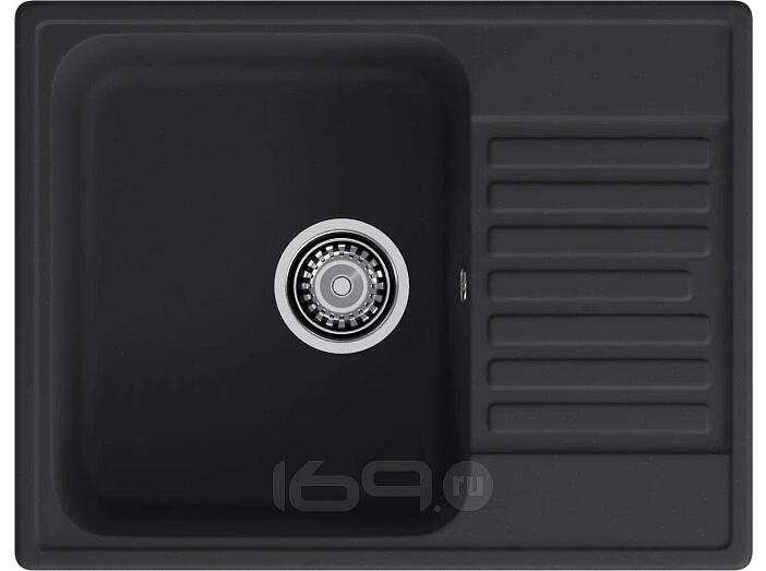 Мойка кварцевая ЭкоМ 6248 1-чаша+крыло 620*480мм черный