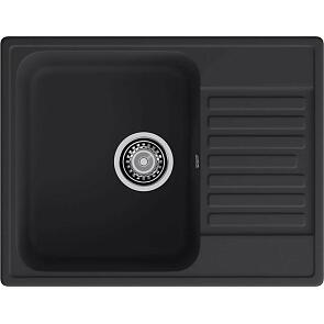 Мойка кварцевая ЭкоМ 6248 1-чаша+крыло 620*480мм черный