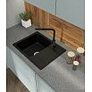 Мойка кварцевая ЭкоМ 6248 1-чаша+крыло 620*480мм черный