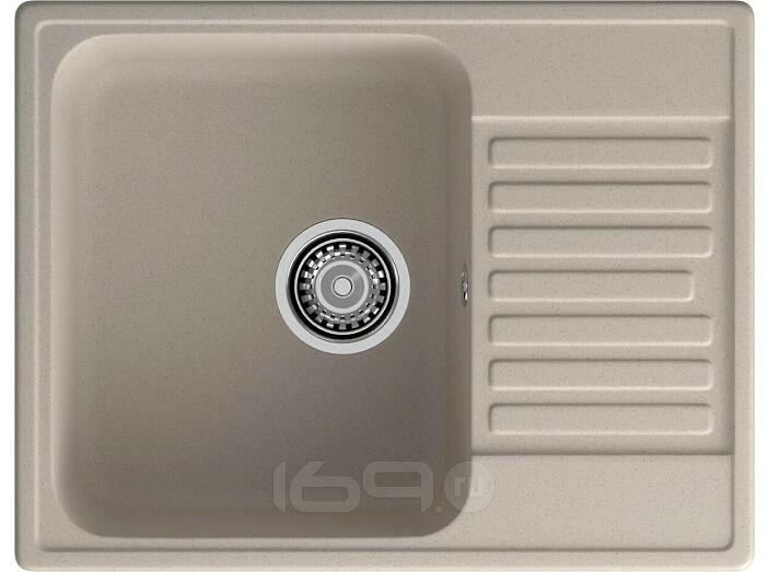 Мойка кварцевая ЭкоМ 6248 1-чаша+крыло 620*480мм песочный