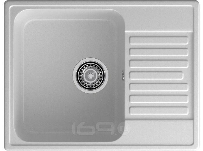 Мойка кварцевая ЭкоМ 6248 1-чаша+крыло 620*480мм серый