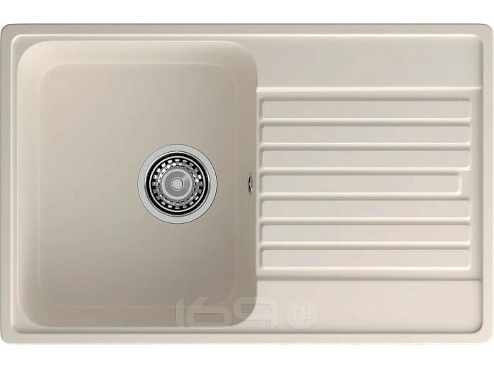 Мойка кварцевая ЭкоМ 7448 1-чаша+крыло 740*480мм белый