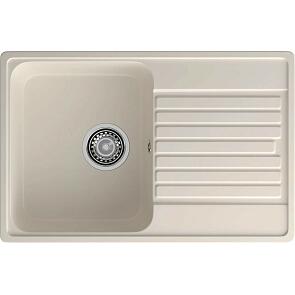 Мойка кварцевая ЭкоМ 7448 1-чаша+крыло 740*480мм белый