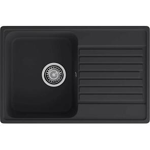 Мойка кварцевая ЭкоМ 7448 1-чаша+крыло 740*480мм черный