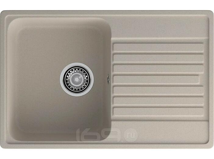 Мойка кварцевая ЭкоМ 7448 1-чаша+крыло 740*480мм песочный