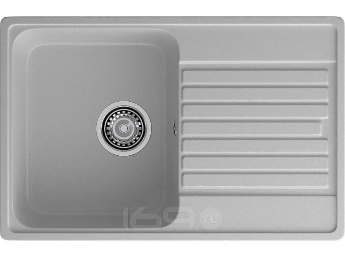 Мойка кварцевая ЭкоМ 7448 1-чаша+крыло 740*480мм серый