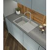 Мойка кварцевая ЭкоМ 7448 1-чаша+крыло 740*480мм серый