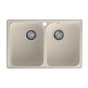 Мойка кварцевая ЭкоМ 7448-2 2-чаши 740*480мм белый