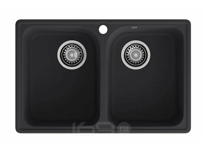 Мойка кварцевая ЭкоМ 7448-2 2-чаши 740*480мм черный