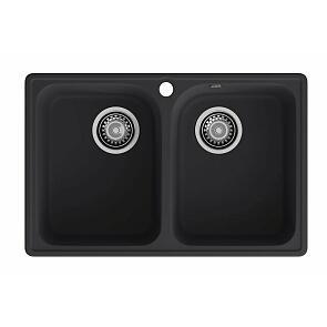 Мойка кварцевая ЭкоМ 7448-2 2-чаши 740*480мм черный