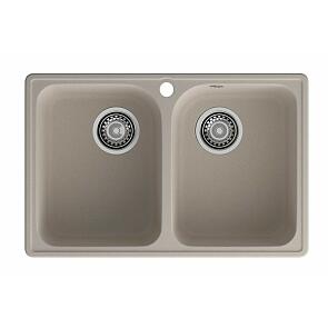 Мойка кварцевая ЭкоМ 7448-2 2-чаши 740*480мм песочный