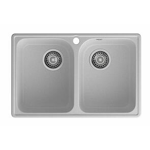 Мойка кварцевая ЭкоМ 7448-2 2-чаши 740*480мм серый