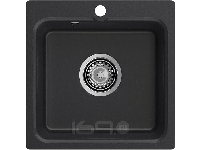 Мойка мрамор ЭкоМ М-430  1-чаша 432*432мм черный