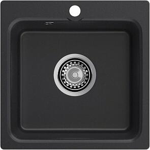 Мойка мрамор ЭкоМ М-430  1-чаша 432*432мм черный
