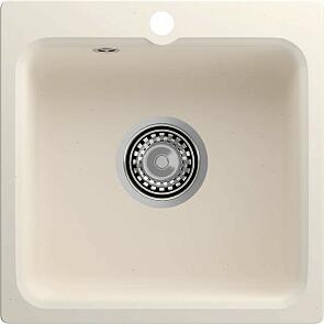 Мойка мрамор ЭкоМ М-430  1-чаша 432*432м белый