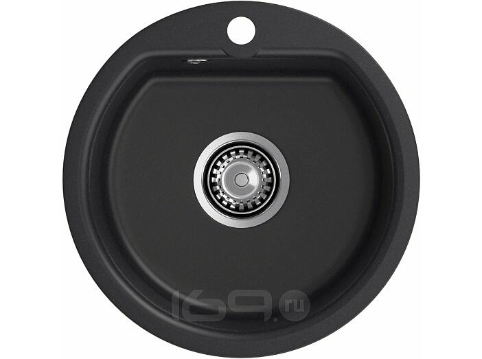 Мойка мрамор ЭкоМ М-435  1 чаша D-435мм черный