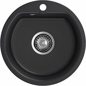 Мойка мрамор ЭкоМ М-435  1 чаша D-435мм черный